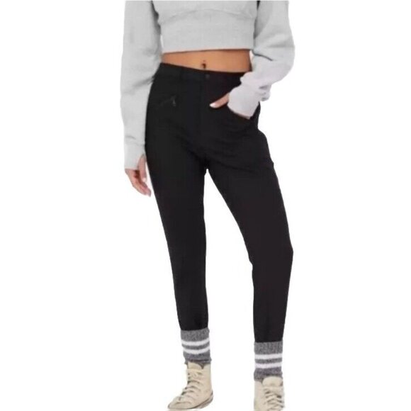 aerie Pants - Aerie Offline Chillside Ski Pants Womens Small Black Stirrups Zipper Pocket NEW